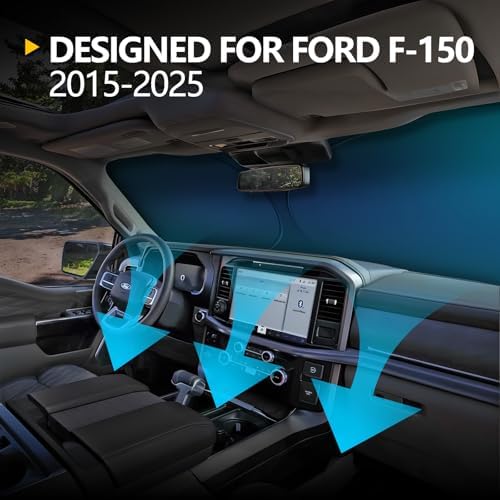 for 2015-2026 Ford F150 - Upgraded F-150 Sunshade for 240T 4-Layer UV Blocking Front Windshield Sun Shade, Collapsible Heat Shield with Storage Bag, Custom Fit for Ford F150 Car Accessories - Image 2