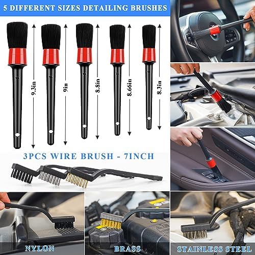 42Pcs Car Wash Detailing Kit Cleaning Set with Foam Gun Sprayer, Long-Handle Brush, Collapsible Bucket, Large Wash Mitt, Towels, Complete Interior & Exterior Car Washing Supply Set (Blue) - Image 5