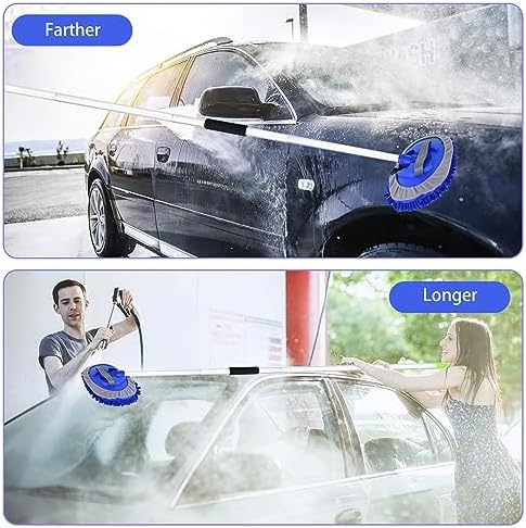 62" Car Wash Brush with Long Handle Chenille Scratch-Free Head Aluminum Pole - Image 4