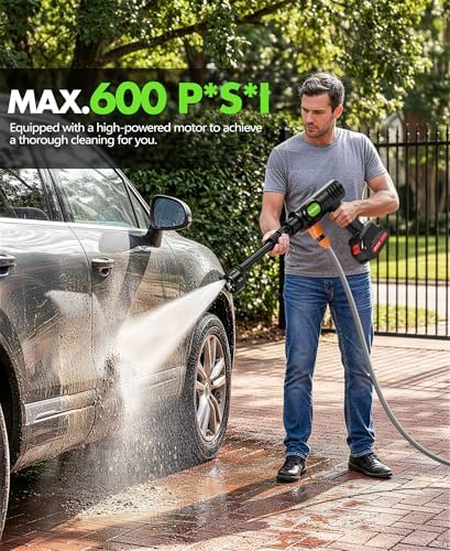 PoolLeader Cordless Car Cleaning Tool with 6-in-1 Nozzle & Foam Cannon - Image 2