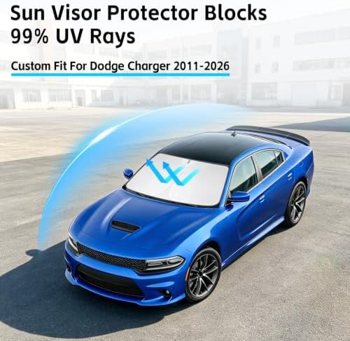 Windshield Sun Shade for Dodge Charger 2011-2026 Sunshade - Image 2