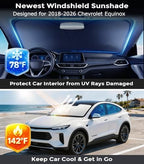 DMJN Front Windshield Sun Shade for Che-vrolet/Chevy Equinox (2018-2026), [Nano Ice-Crystal Coatings] UPF50+ Heat & UV Block, Protect Car Interior & Keep Cool, Flodable Steel-Ring Car Cover for Summer - Image 2