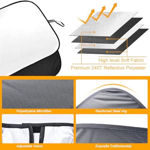 Foldable Front Windshield Sunshade fit for Hyundai Kona 2018-2023 - Image 7