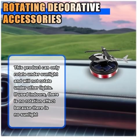 KITUREK Helicopter Solar Rotating Car Air Fresheners for Home, Office, Red - Image 4