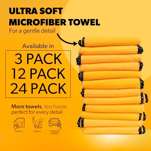 Chemical Guys, Professional Microfiber Towels, 16 x 16 in, Gold, 12 Pack - Image 2