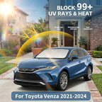 Windshield Sun Shade for Toyota Venza 2021-2024 Sunshade Front Window Shade Custom Fit Venza Accessories Sun Visor Foldable Shade Blocks UV Rays Accessories - Image 2