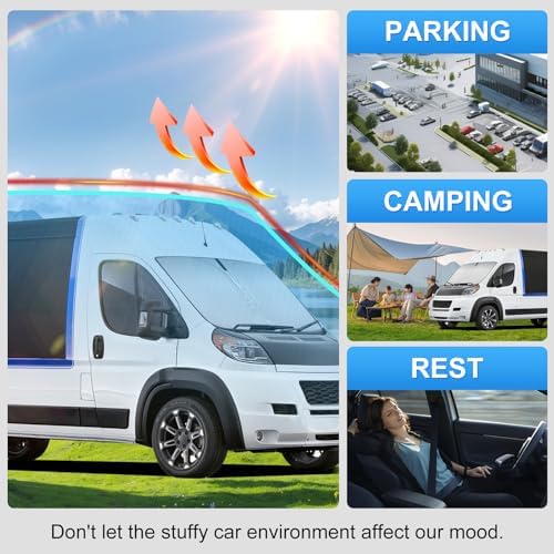 Custom Fit Windshield Sun Shade for Dodge RAM ProMaster 2014-2026 - Image 6