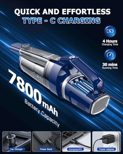 AHNR Handheld Vacuum Cordless Rechargeable, Hand Held Car Vacuum Cleaner - Image 6