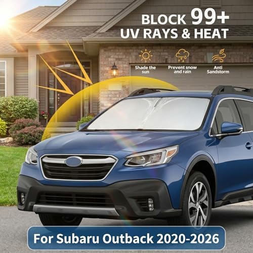 for Subaru Outback 2020-2024 2025 2026 Windshield Sun Shade - Front Window Shade Custom Fit Outback Accessories Sun Visor Foldable Sunshade Blocks UV Rays Summer Must Have Car Accessories - Image 2