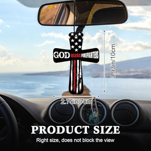 Fumete 24 Pcs Christian Firefighter Gift for Man Cross Car Air Fresheners - Image 2