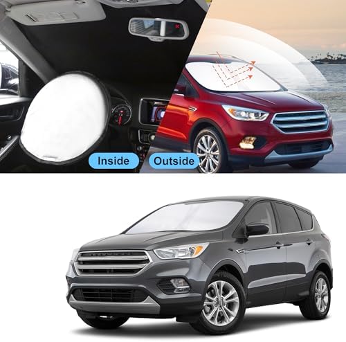 TINGLU Sun Shade for Ford Escape 2013-2019 Accessories Windshield Sun Shade Window Shade UV Rays Protection Sun Visor Cover with Steering Wheel Sunshade Storage Bag - Image 6