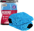 AIDEA Car Wash Mitt Microfiber, 2PK, Car Wash Brush, Blue, 7.12''X10.14'' by AIDEAHOME