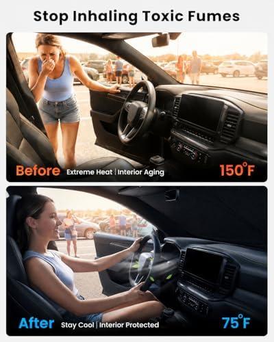 REEVAA Car Windshield Sun Shade for Chevrolet Silverado 1500 2026 - Image 2