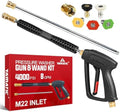 YAMATIC Pressure Washer Gun with Extension Wand, 4000 PSI 5 Nozzle by YAMATIC