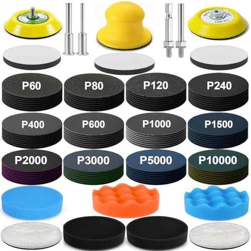 137Pcs 3 Inch Sanding Disc Polishing Kit, Headlight Restoration Kit by Unknown