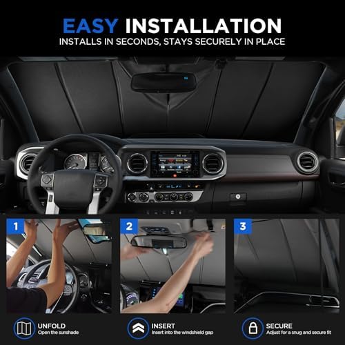 MAIKER OFF ROAD Windshield Sunshade Compatible with Toyota Tacoma 2005-2015 - Image 5