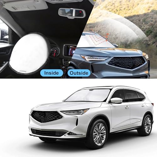 TINGLU Sun Shade for Acura MDX 2021-2024 2025 2026 Accessories Windshield Sun Shade Window Shade UV Rays Protection Sun Visor Cover with Steering Wheel Sunshade Storage Bag - Image 6
