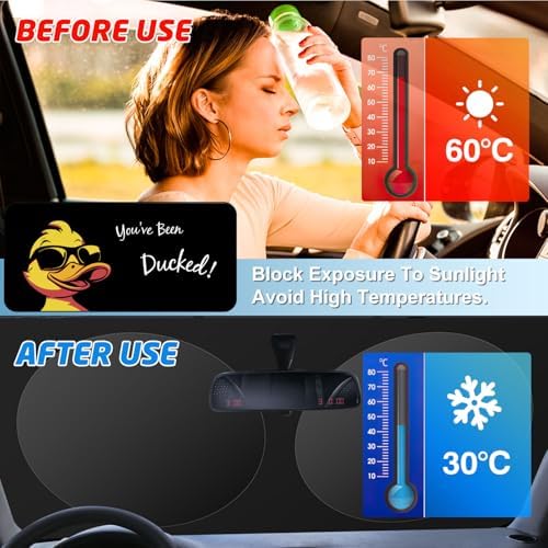 Windshield Sun Shade for Car, 63"x28.5" Universal Fit Front Window Sunshade with Double Steel Ring Frame, Car Sun Shade, UV Protection Windshield Cover with Storage Pouch (Duck) - Image 3