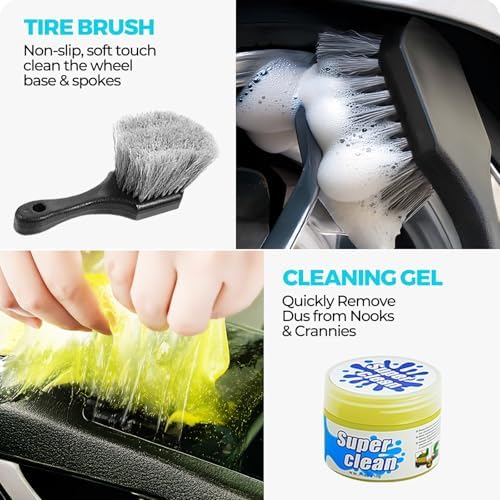 ALFLOD 30Pcs Car Detailing Kit for Interior, Exterior and Wheel Cleaning - Image 4