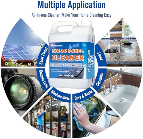 Teexpert Solar Panel Cleaner (1Gallon Makes 600 Gallons), Ultra Concentrated Glass & Solar Panel Cleaning, Streak-Free Quick Dry Remove Dirt, Dust, Droppings, Oils, Fingerprints & Water Spots - Image 5