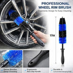 36Pcs Car Detailing Kit, Car Detailing Brush Set, Car Wash Cleaning Kit, Car Detailing Brushes, Professional Car Care Kit for Interior Exterior Wheels, Blue - Image 5