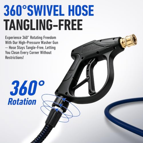 Sewer Jetter Kit for Pressure Washer 50 FT, Drain Cleaner Hose with Power Washer Gun, 1/4 Inch NPT Corner, Rotating and Button Nose Sewer Jetting Nozzle,Waterproof Tape, Pearl Corsage Pin, Spanner - Image 4