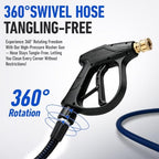 Sewer Jetter Kit for Pressure Washer 50 FT, Drain Cleaner Hose with Power Washer Gun, 1/4 Inch NPT Corner, Rotating and Button Nose Sewer Jetting Nozzle,Waterproof Tape, Pearl Corsage Pin, Spanner - Image 4