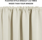 RYB HOME RV Curtains for Camper Windows, Mini Small Curtain Tiers | Thermal Insulated, Sunlight Heat Light Blocking, Privacy Portable Curtains for Travel Trailer, W34 x L24, Beige, 2 Panels - Image 6