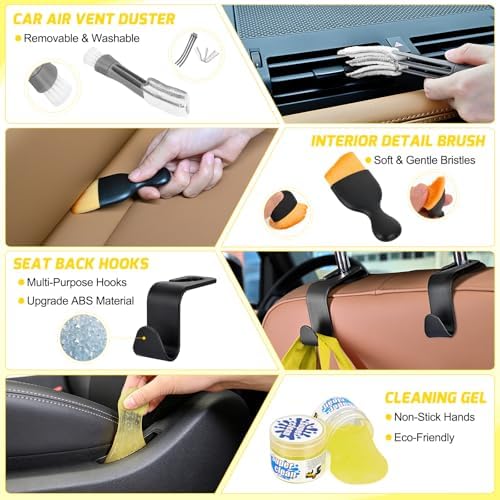 Nilight 52PCS Car Detailing Kit for Interior Exterior Car Care, Yellow - Image 3