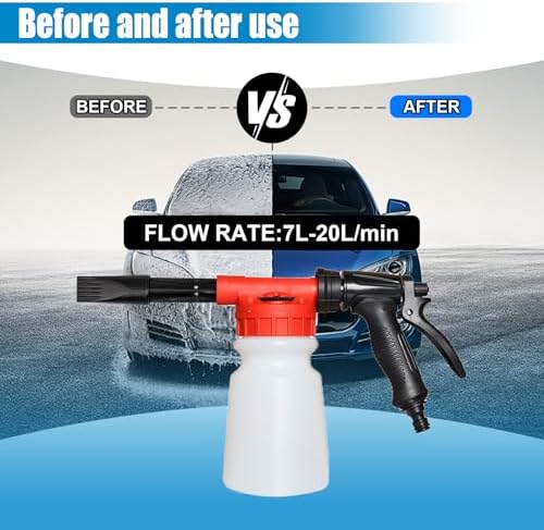 ZIMISI Car Wash Foam Gun, Foam Cannon for Hose, Professional Car Foam Sprayer with 6 Levels Foam Concentration, Spray Gun Cleaner, Connects to Any Garden Hose (Red) - Image 6