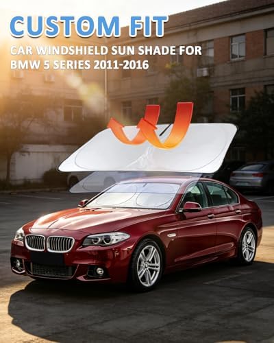 for BMW 5-Series Windshield Sun Shade Sunshade Custom Fit for BMW 5 Series G30 G31 2011-2016 Windshield Cover for 530i, 530e, 545i, 550i 525i, 528xi, Front Window Shield Protector - Image 2