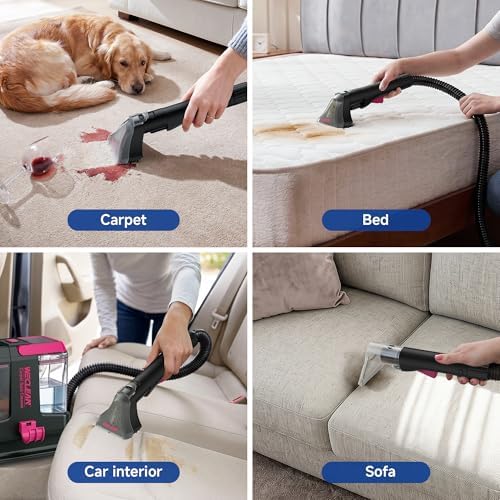 WECLEAN C5 Portable Carpet Cleaner Upholstery Deep Cleaner, Deep Cleaning for Carpet,Car Couch, with Deep Cleaning Solution,Blackpink - Image 4