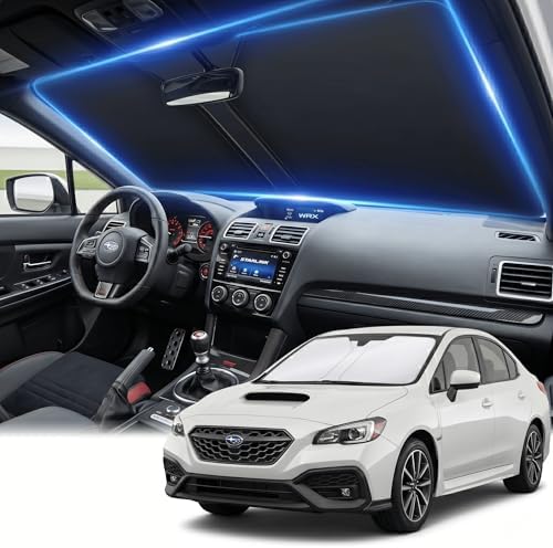 Windshield Sun Shade for Subaru WRX/WRX STI 2015-2021 Sunshade Front Window Shade Custom Fit WRX Accessories Sun Visor Foldable Shade Blocks UV Rays Accessories by AuyNeas
