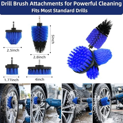 37Pcs Car Detailing Kit, Car Detailing Brush Set, Car Wash Cleaning Kit, Car Detailing Brushes, Professional Car Care Kit for Interior Exterior Wheels, (Drill is NOT Included) - Image 2
