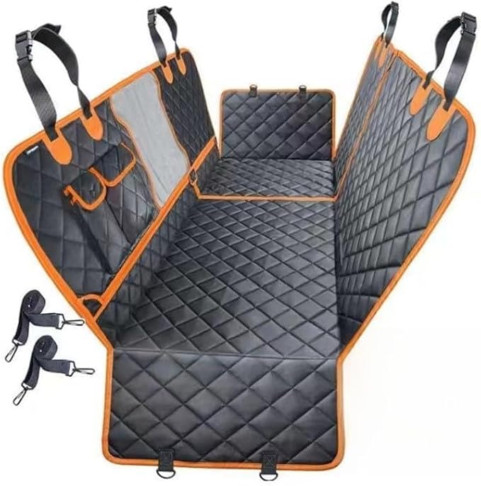 M/P Dog car seat Cover for Pets 100% Waterproof Seat Cover Hammock with Mesh Window 600 D Heavy Duty Scratch Proof Nonslip Durable Soft Back seat Cover for Cars Trucks and SUVs seat Covers by Unknown