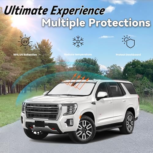 Windshield Sun Shade for 2021-2025 GMC Yukon Sun Shield Accessories - Image 3