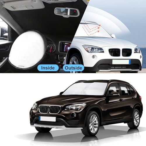TINGLU Sun Shade for BMW X1 E84 2011-2015 Accessories Windshield Sun Shade Window Shade UV Rays Protection Sun Visor Cover with Steering Wheel Sunshade Storage Bag - Image 6