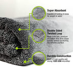 ExoForma Mega Car Drying Towel - Holds Up to 9 lbs, No Streaks, Scratches, or Water Spots | 1200 GSM Microfiber Double Twist Pile & Edgeless Design, 1 Quick & Effortless Dry - 24” x 36” - Image 5