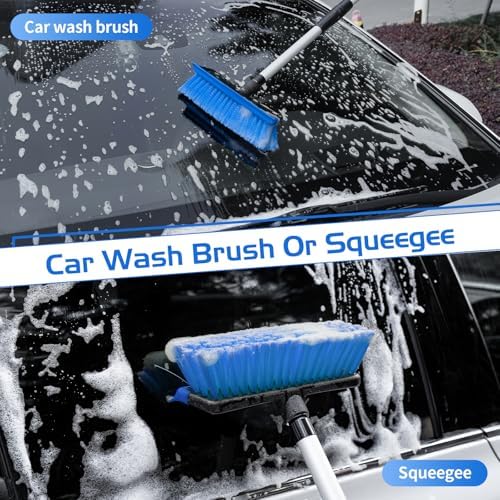 Ordenado 56" Car Wash Brush with Long Handle, Soft Bristle& Rubber Squeegee - Image 5