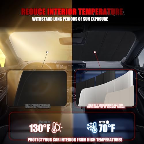 Windshield Sun Shade for Ford Bronco 2021-2026, Accordion Folding Design - Image 4