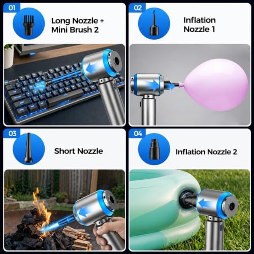 Cordless Mini Car Vacuum Cleaner, Hand Held Portable Vacuum, 21000PA High Power Small Vacuum Cleaner, Compressed Air Duster & Air Blower & Aspiradora para Carro for Car, Home, Office, Pet - Image 6