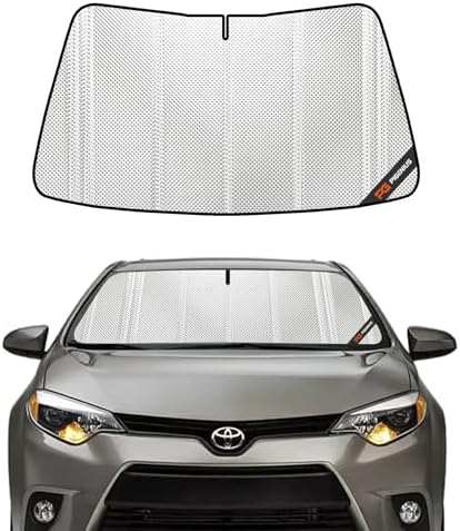 Pigenius Windshield Sun Shade for Toyota Corolla 2014-2019, Corolla iM 2017-2018 Without Rearview Mirror Camera. 2016 Scion iM. Full Coverage Rearview Mirror Shade for Ultimate Protection by Pigenius
