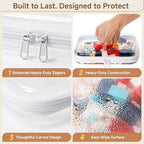2 Pack Clear Hard Shell Zipper Case Diaper Organizer | 1.0mm Hard Shell, Upgraded Large Zipper Pulls, Clear Travel Pouches, Smooth Zipper Closure, Holds Shape - Image 6