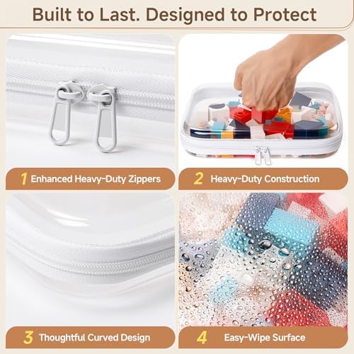 4 Pack Clear Hard Shell Zipper Case Diaper Organizer | 1.0mm Hard Shell, Upgraded Large Zipper Pulls, Clear Travel Pouches, Smooth Zipper Closure, Holds Shape - Image 6