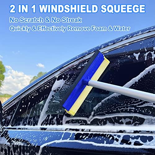 62'' Car Wash Brush Kit - Mitt, Mop, Sponge & Long Handle, Scratch-Free Chenille Replacement Head, Wheel Tire Brush, Car Detailing Kit for Cars, RV, Truck - Image 3