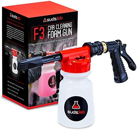 Suds Lab F3 Car Cleaning Foam Gun, Adjustable Foam Nozzle, Garden Hose by SudsLab