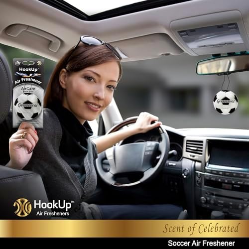Soccer Car Air Freshener by HookUp - 4 Pack - Black Gold Scent (Extra Strong) | Unique Soccer Gift for Players, Coach, Fans | Hanging Car Accessory with Long Lasting Fresheners Smell - Image 4