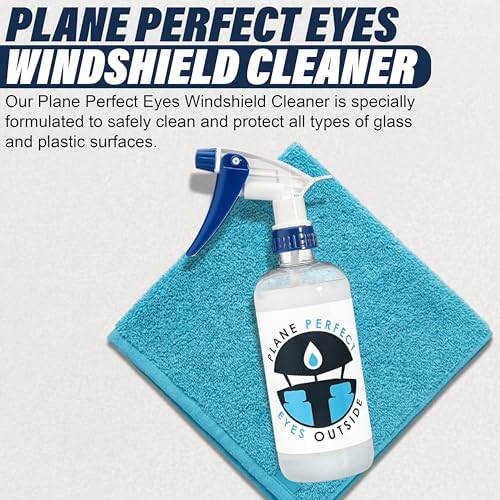 Plane Perfect Eyes Outside Windshield Cleaner - Aviation & Multi Surface Glass, Plastic, Plexiglass - Streak Free, Non Abrasive, Reduces Fog, UV Safe for Airplanes, Cars, Boats & LCD Screens | 16 Oz - Image 2