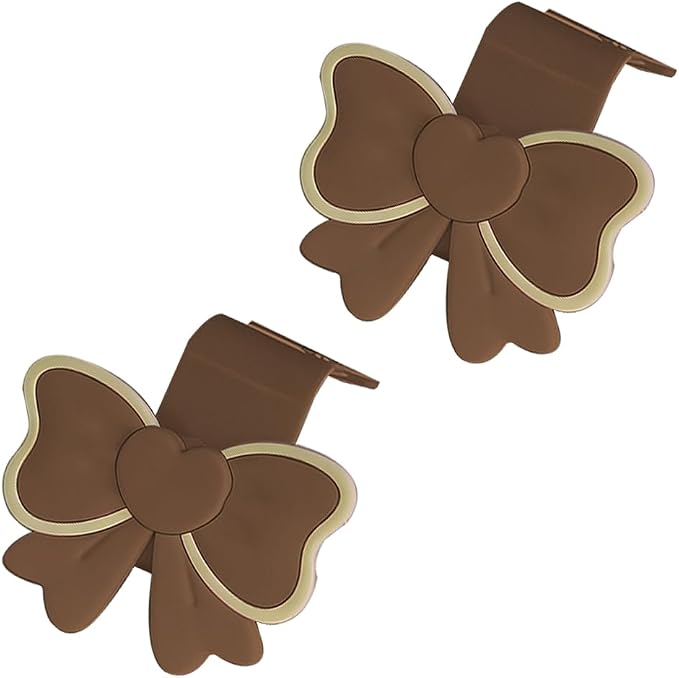2PCS Car Seat Headrest Hook, Cute Bow Vehicle Backseat Storage Hanger Purse Handbag Organizer, Automotive Interior Seat Back Hook Holder for Umbrella Hat Bag, Universal for Vehicles (Brown) - Image 7