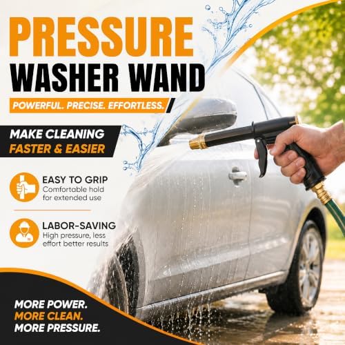 High Pressure Hose Spray Gun with Foam Cannon Garden Hose Nozzle for Car Wash Patio Garden & Outdoor Cleaning - Image 2